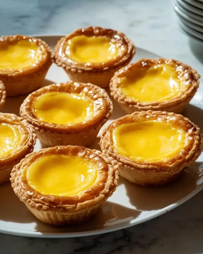 Delicious homemade Hong Kong egg tarts served on a plate