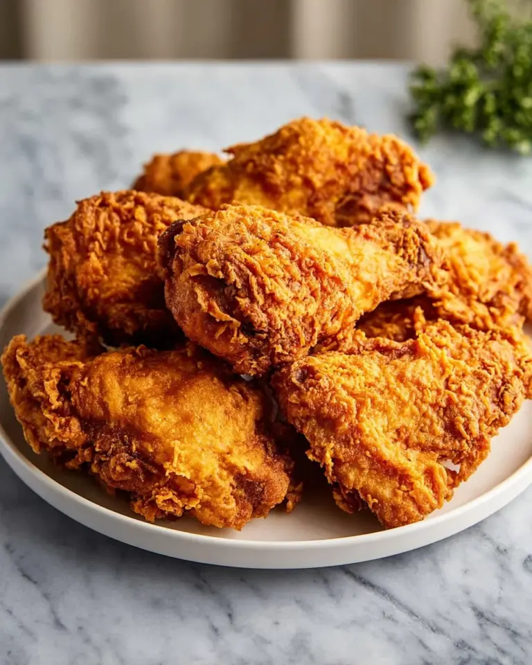 Delicious Kentucky Fried Chicken served with sides