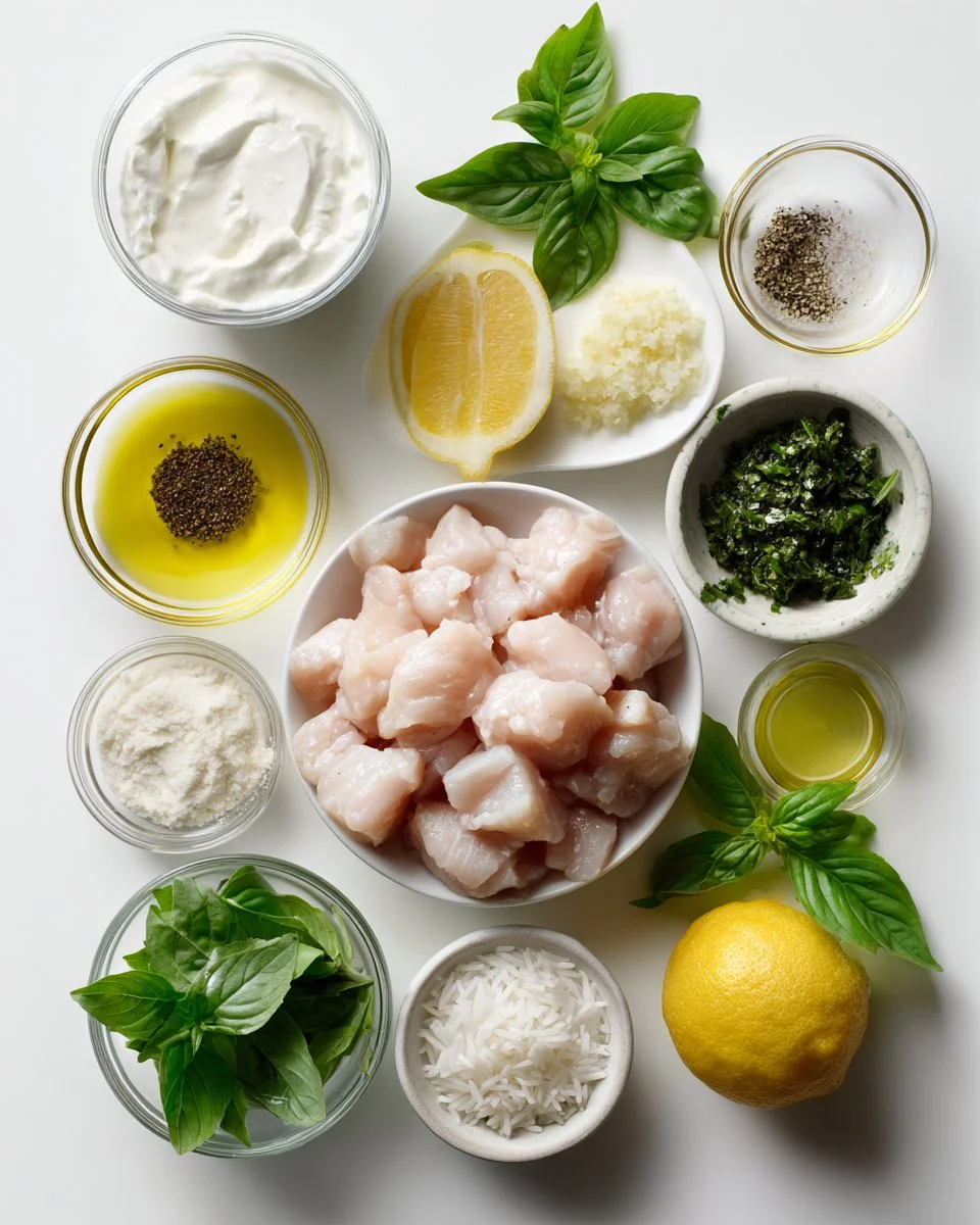 Lemon Basil Chicken Kebabs