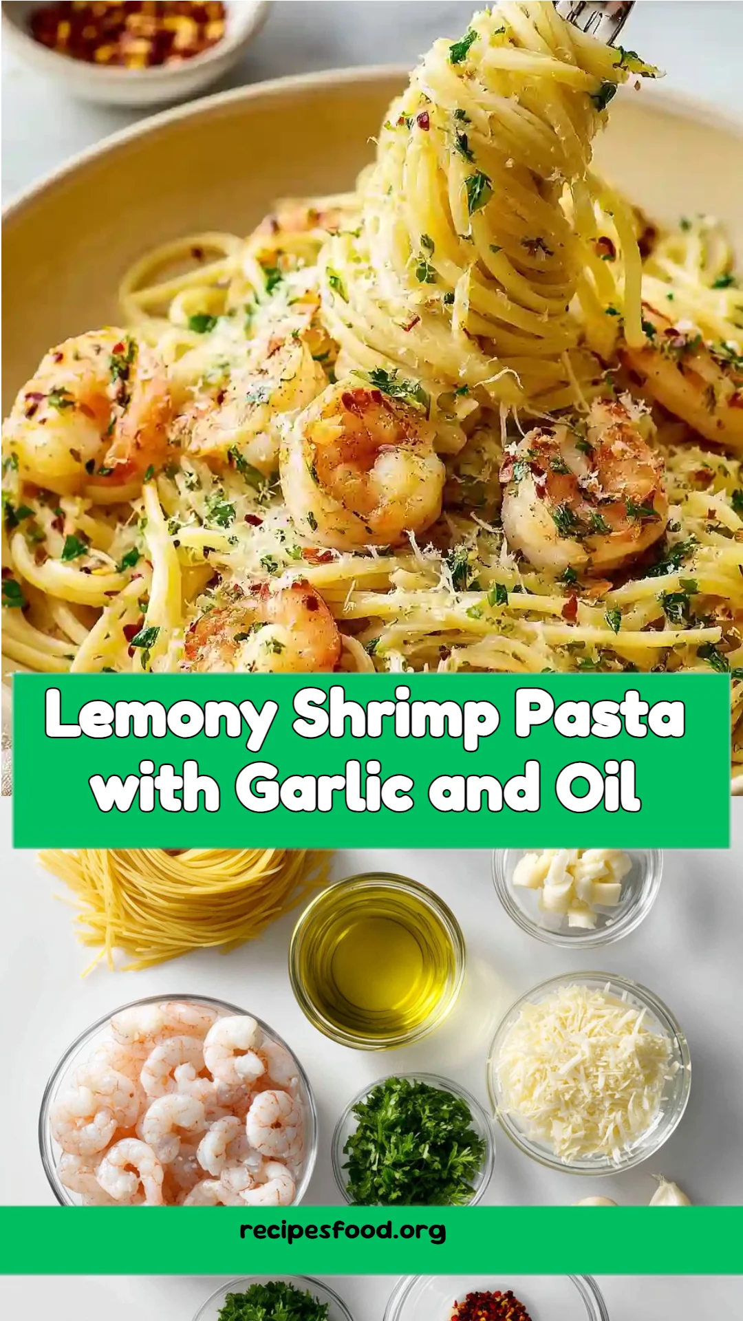 Lemony Shrimp Pasta with Garlic and Oil