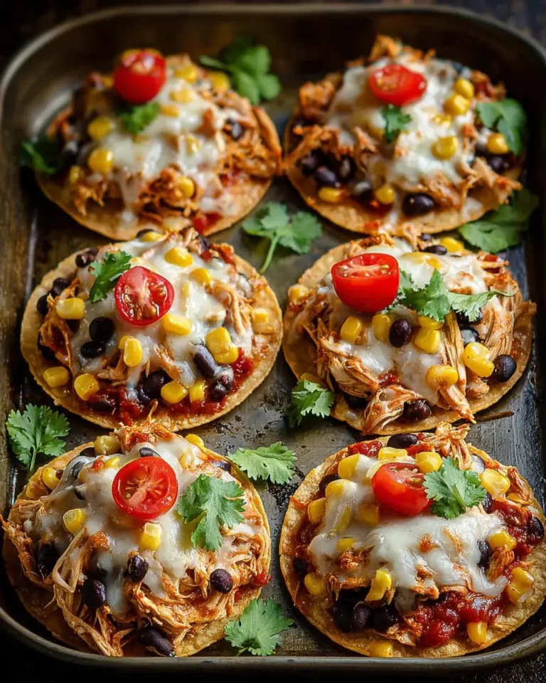 Mexican Rotisserie Chicken Tostadas topped with fresh ingredients