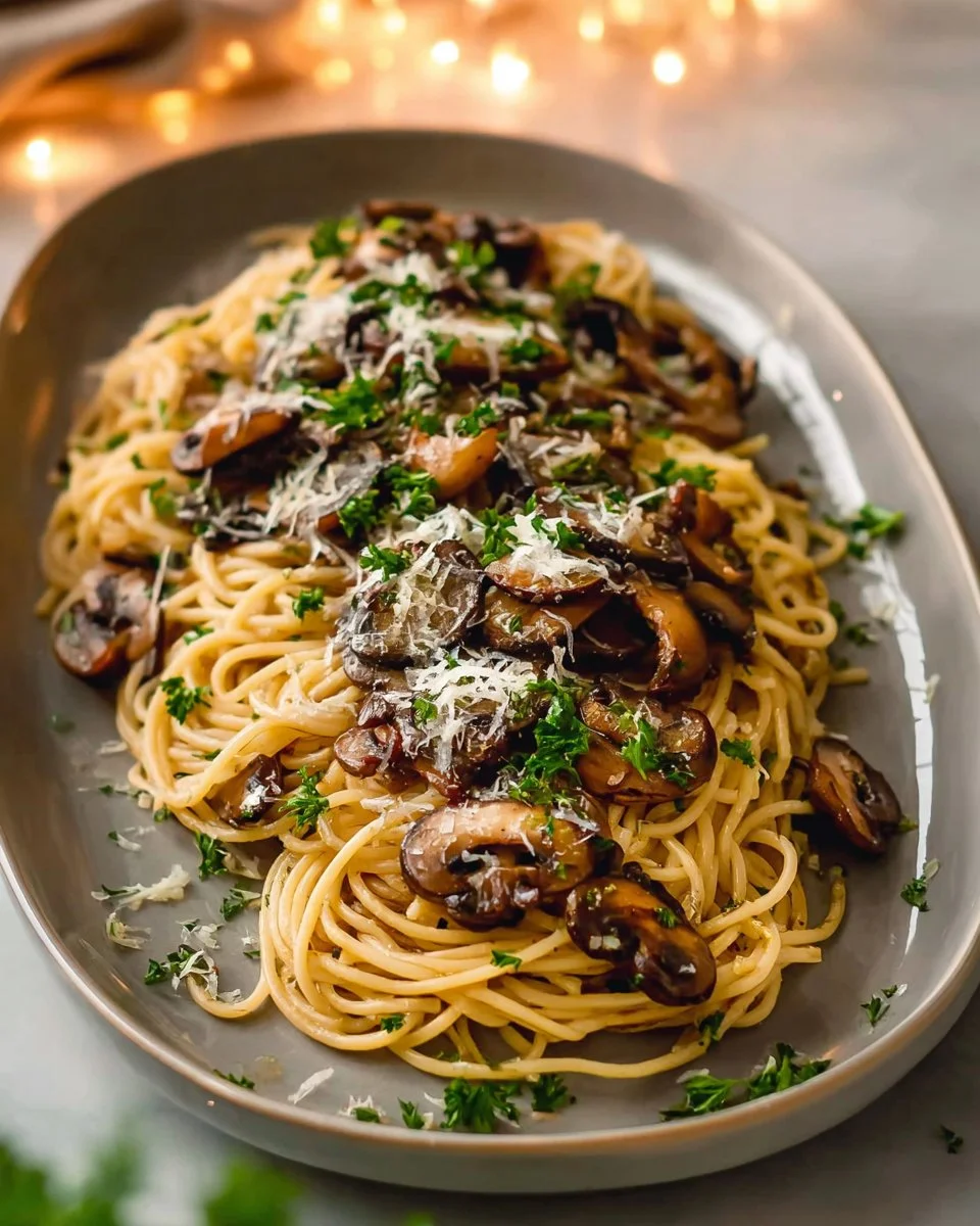 Mushroom Pasta Garlic Oil