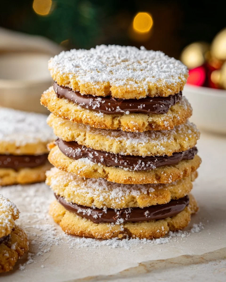 Nutella Shortbread Sandwich Cookies