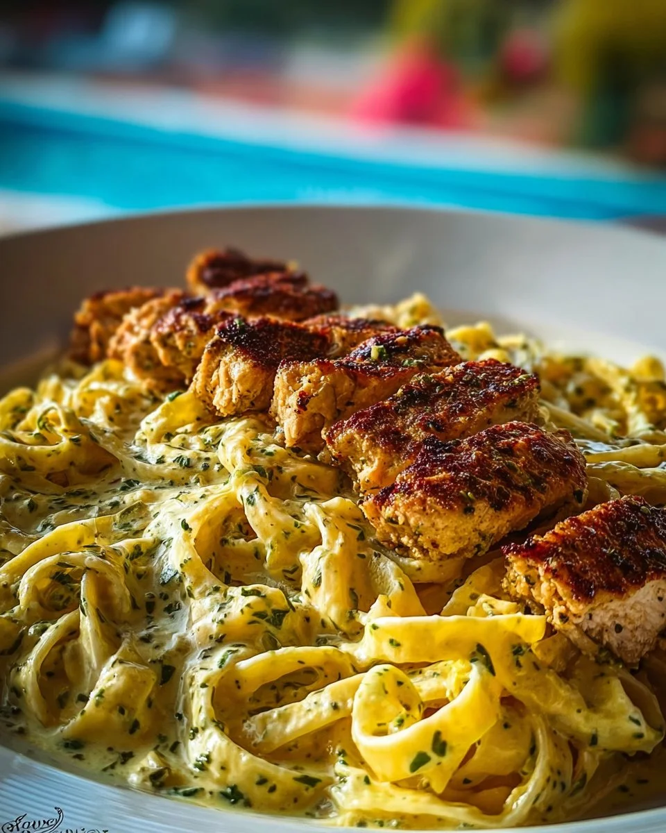 One-Pot Chicken Linguine With Garlic Mozzarella Sauce