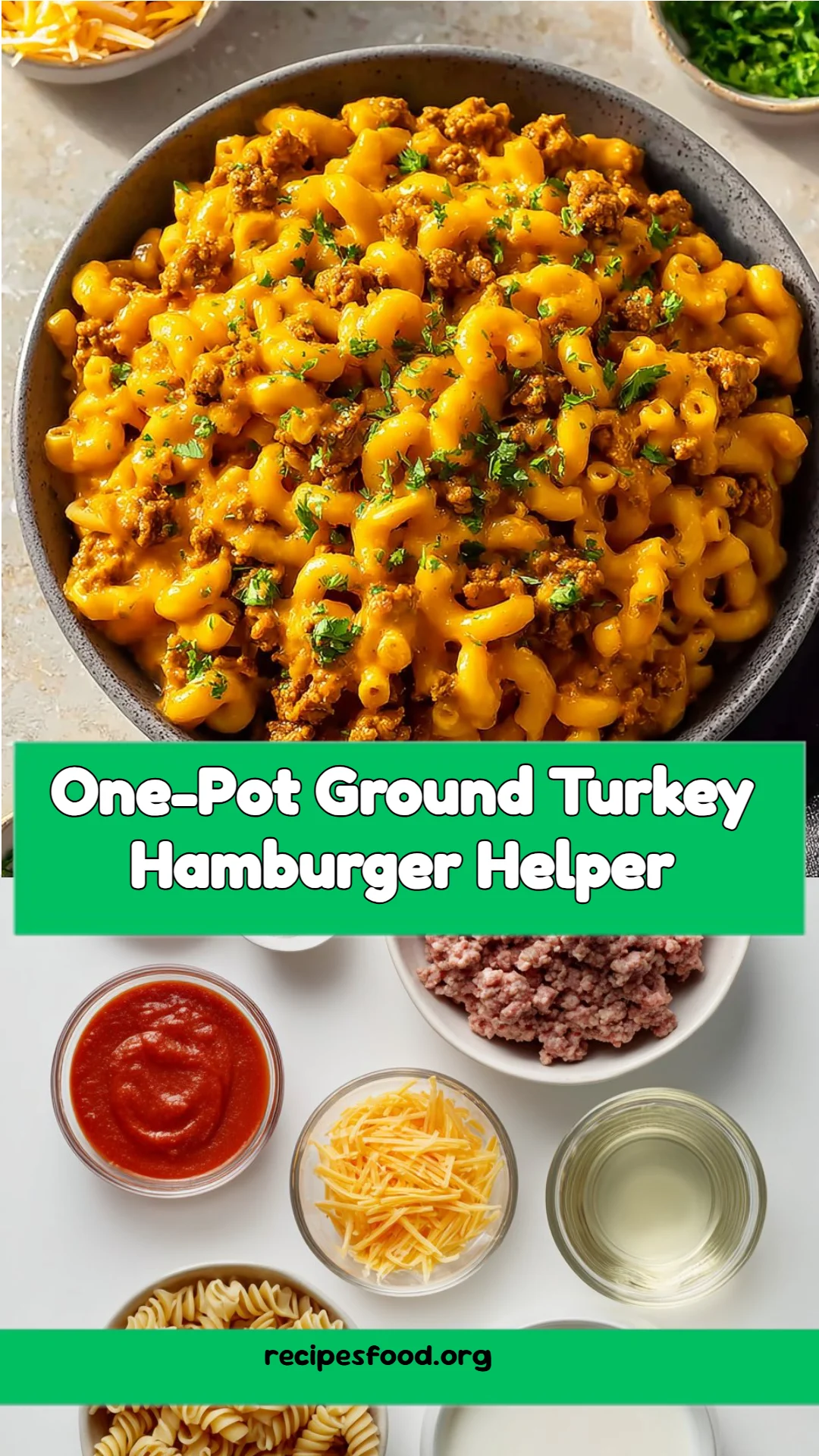 One-Pot Ground Turkey Hamburger Helper