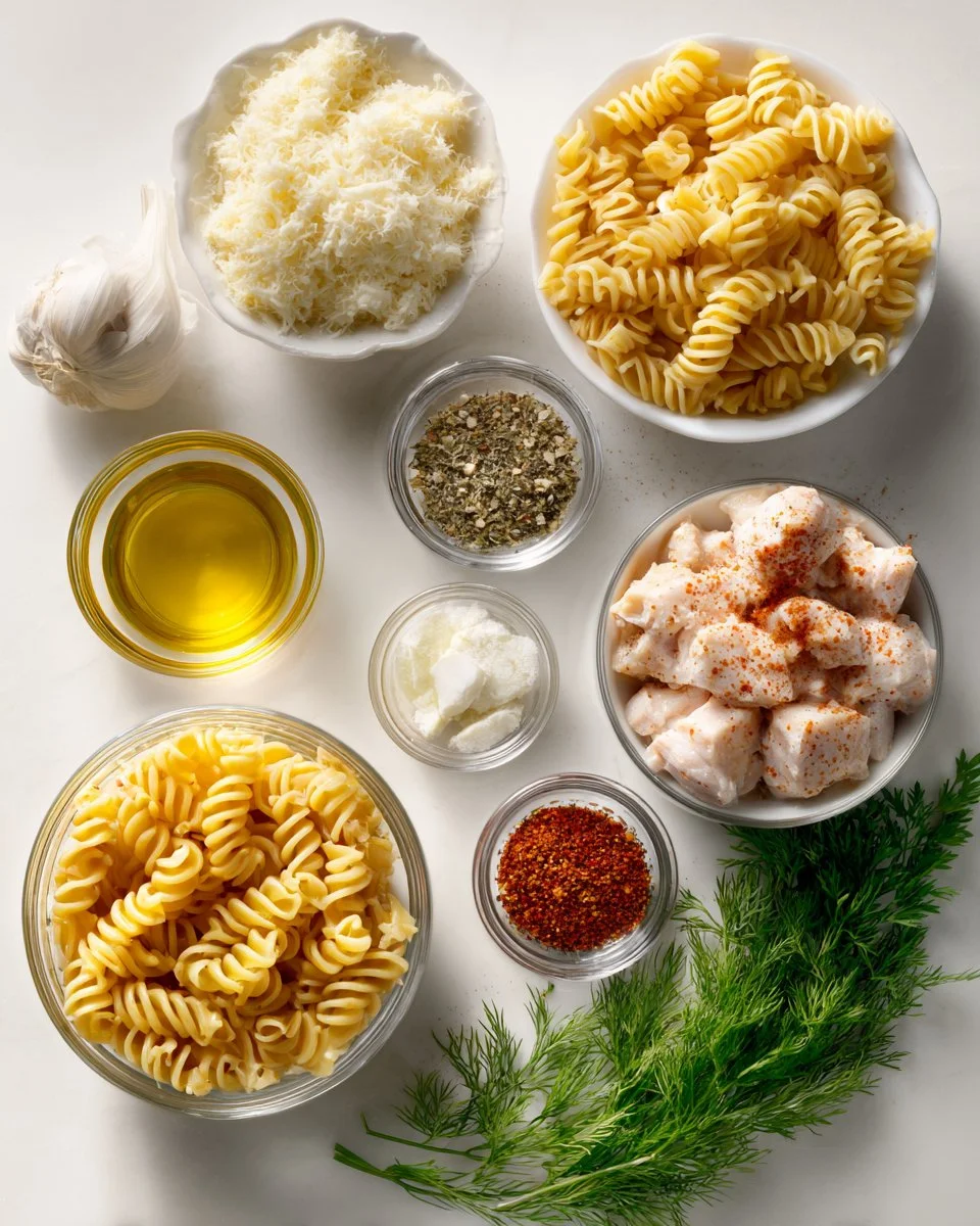 Parmesan Rotini with Cajun Garlic Butter Chicken