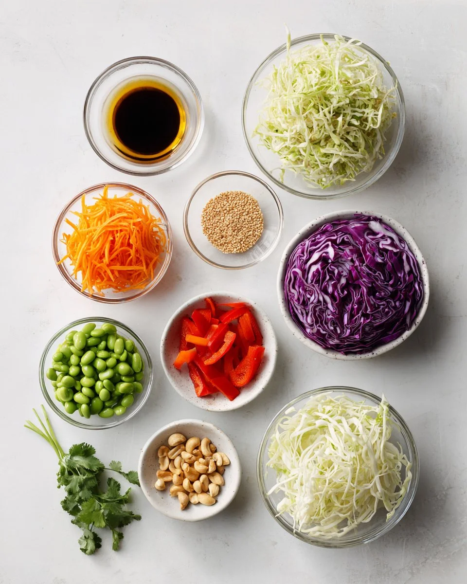 Quick Asian Coleslaw with Sesame Dressing