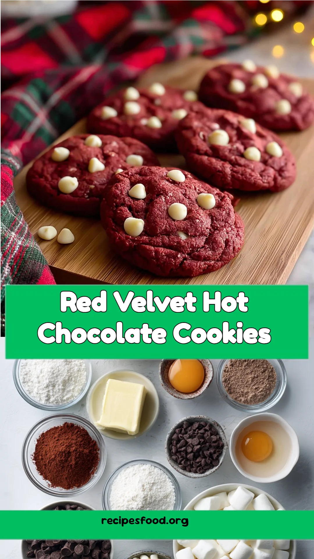 Red Velvet Hot Chocolate Cookies