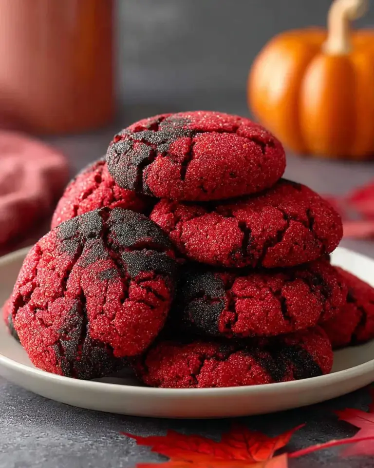 Soft Halloween Red Velvet Cookies, perfect for spooky celebrations