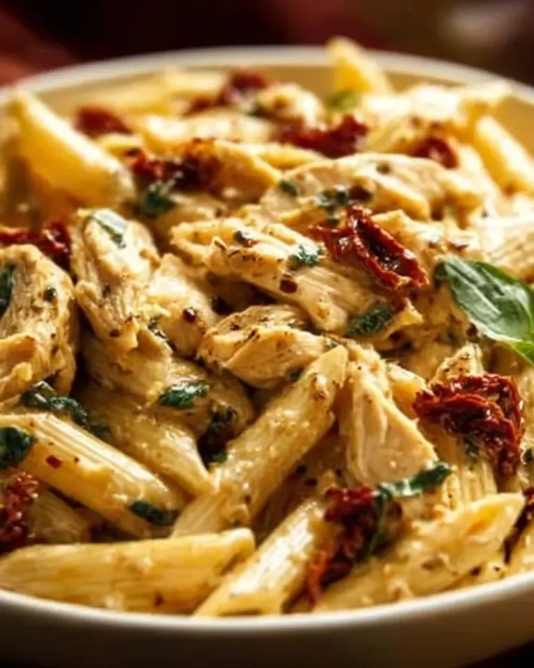 Delicious Marry Me Chicken pasta served with herbs and a creamy sauce