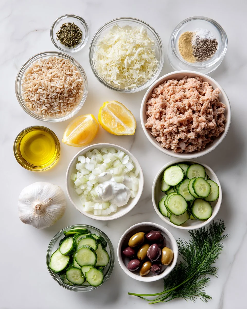 Tzatziki Greek Ground Turkey Meatball Bowls