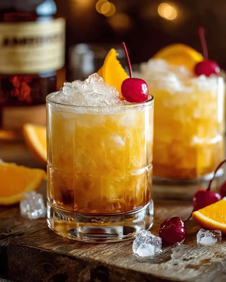 Delicious Amaretto Sour cocktail garnished with a cherry and lemon slice