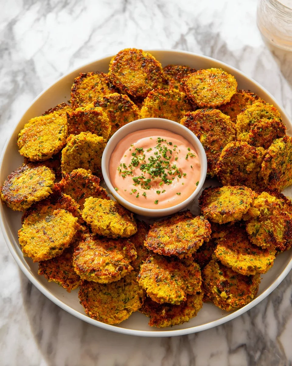Baked broccoli pumpkin tots on a plate, a healthy snack option