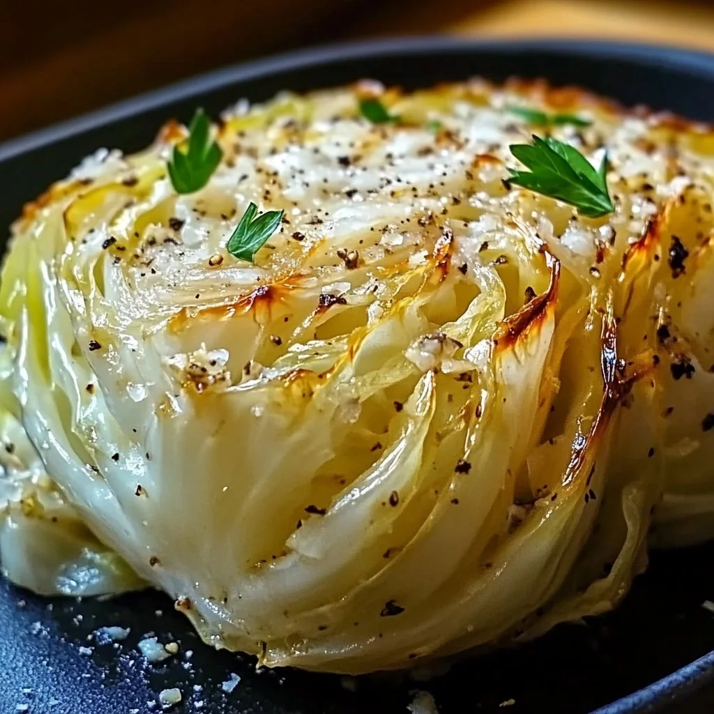Roasted Garlic Parmesan Cabbage