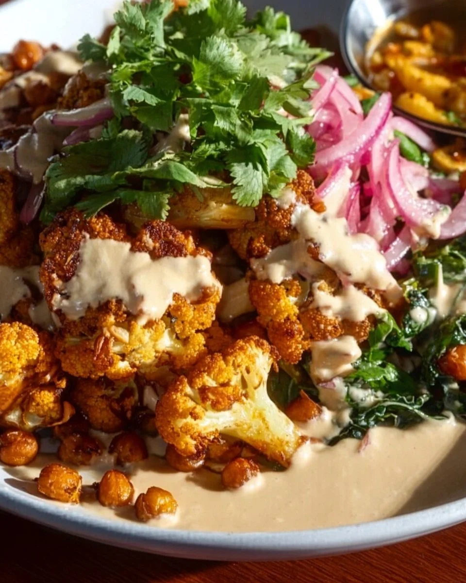 Roasted Cauliflower and Chickpea Couscous Salad