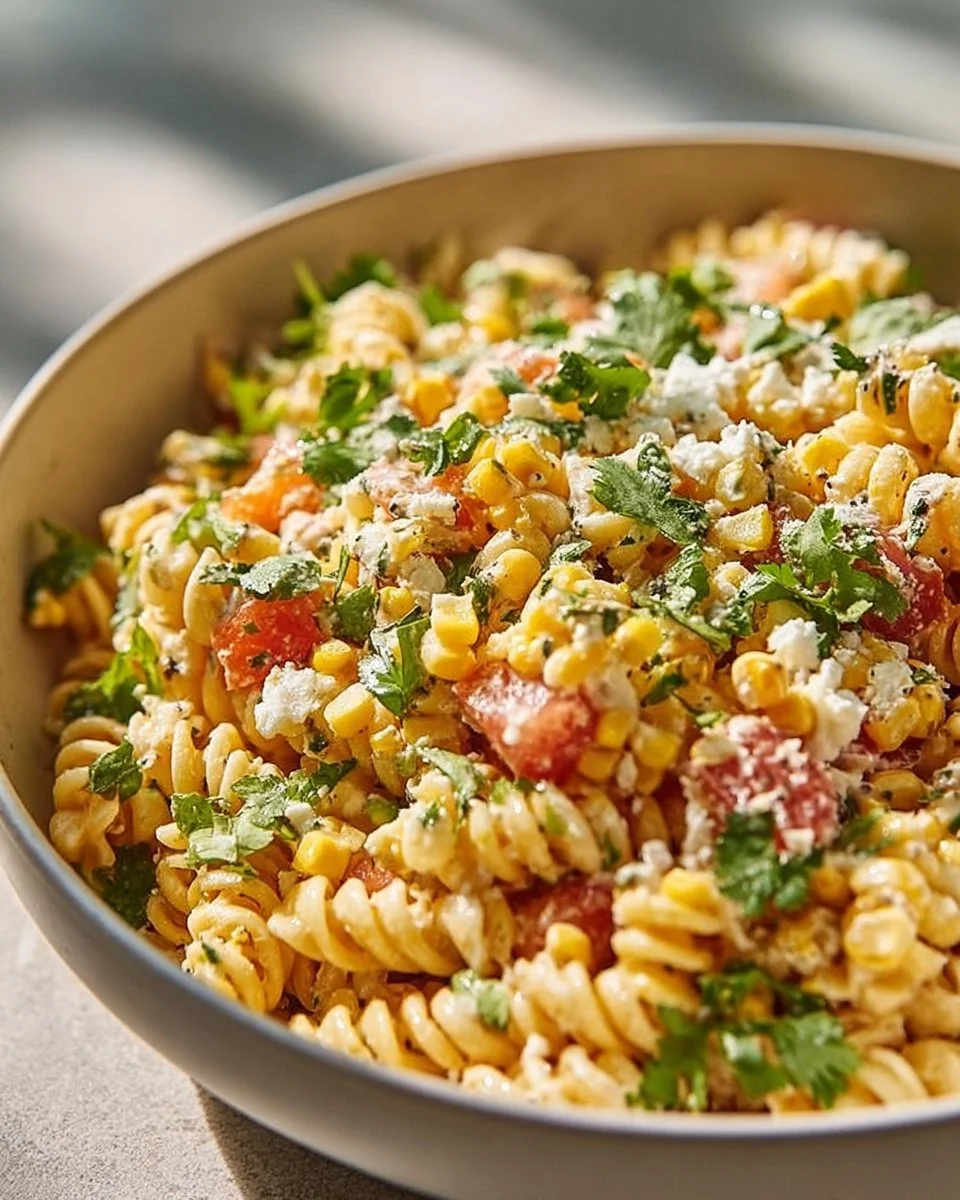 Easy Mexican Street Corn Pasta Salad