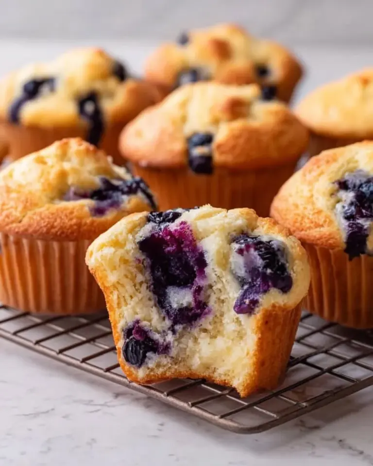 Delicious blueberry muffins made with sour cream for a rich flavor
