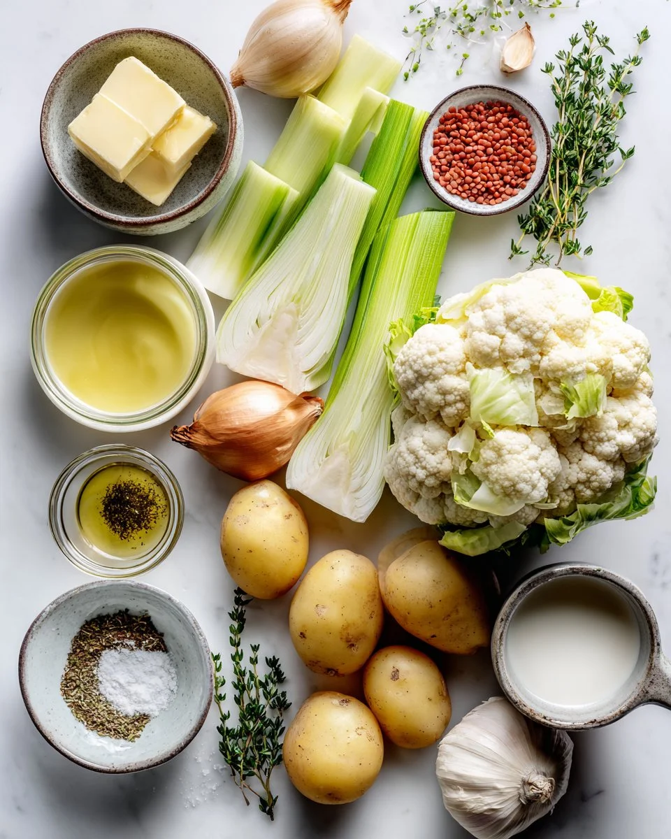 Cauliflower Potato and Leek Soup