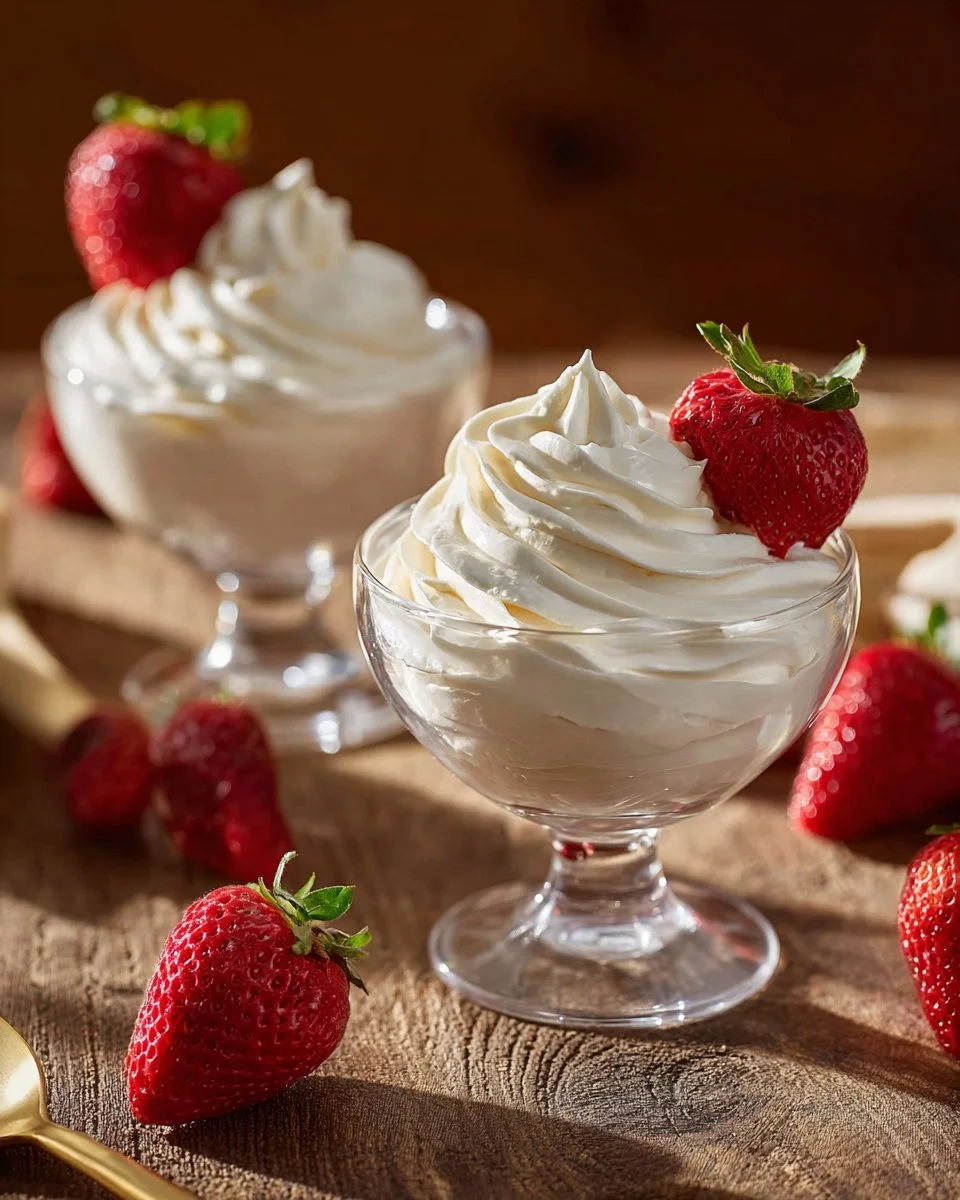 Delicious Cheesecake Mousse served in elegant cups decorated with berries.