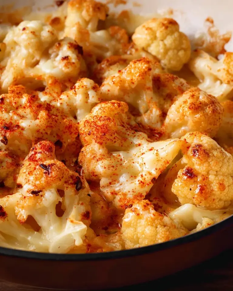 Delicious cheesy sautéed cauliflower served in a bowl