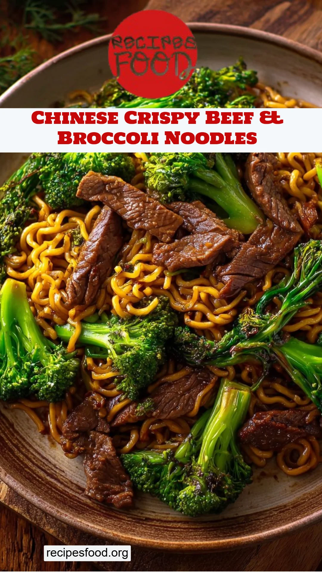 Chinese Crispy Beef & Broccoli Noodles