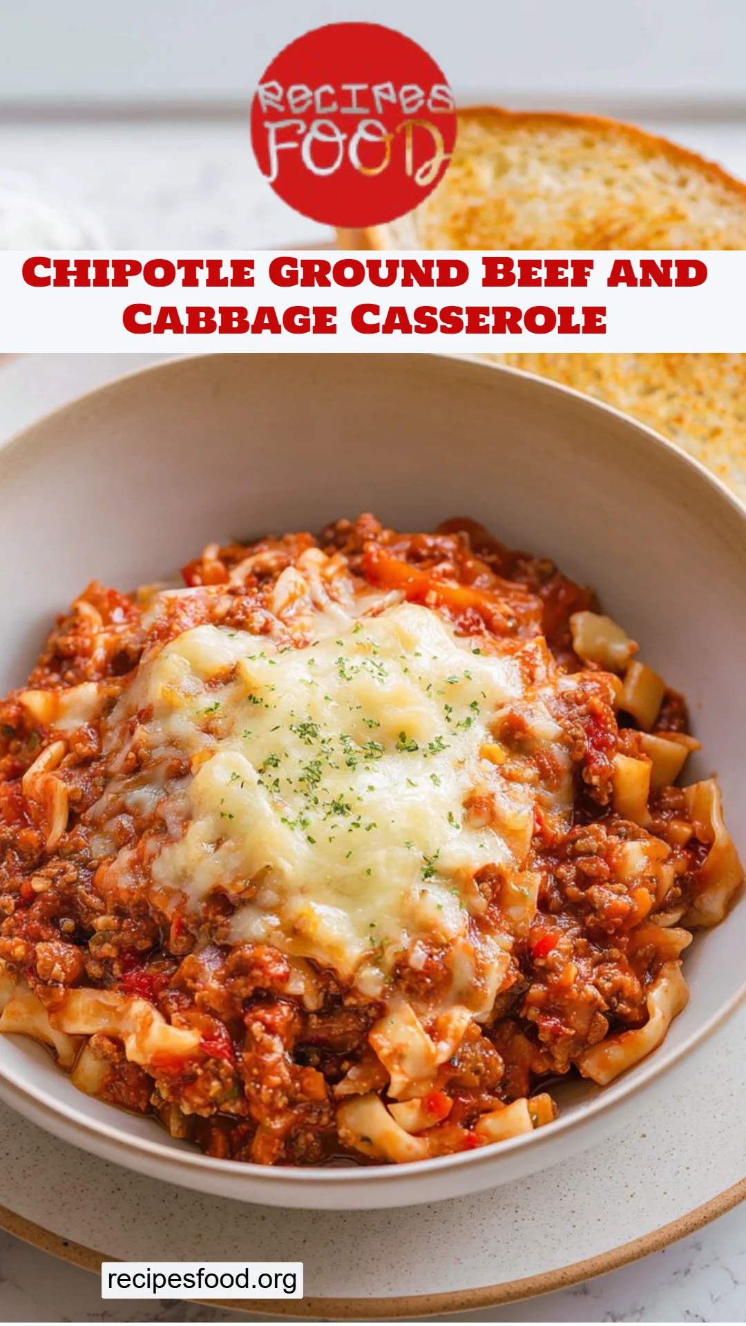 Chipotle Ground Beef and Cabbage Casserole