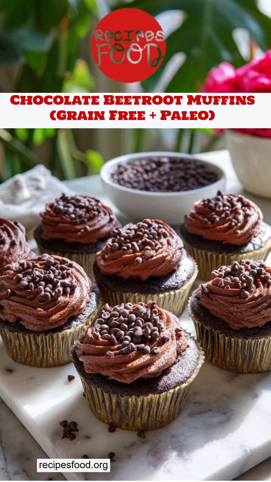 Chocolate Beetroot Muffins (Grain Free + Paleo)