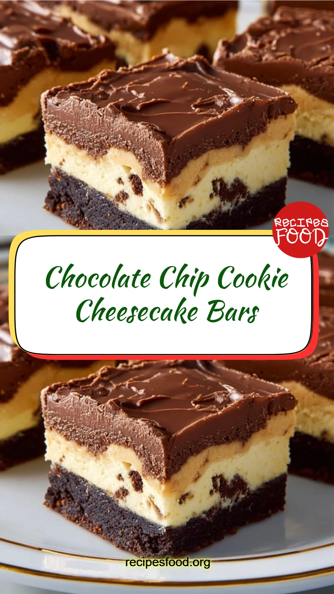 Chocolate Chip Cookie Cheesecake Bars