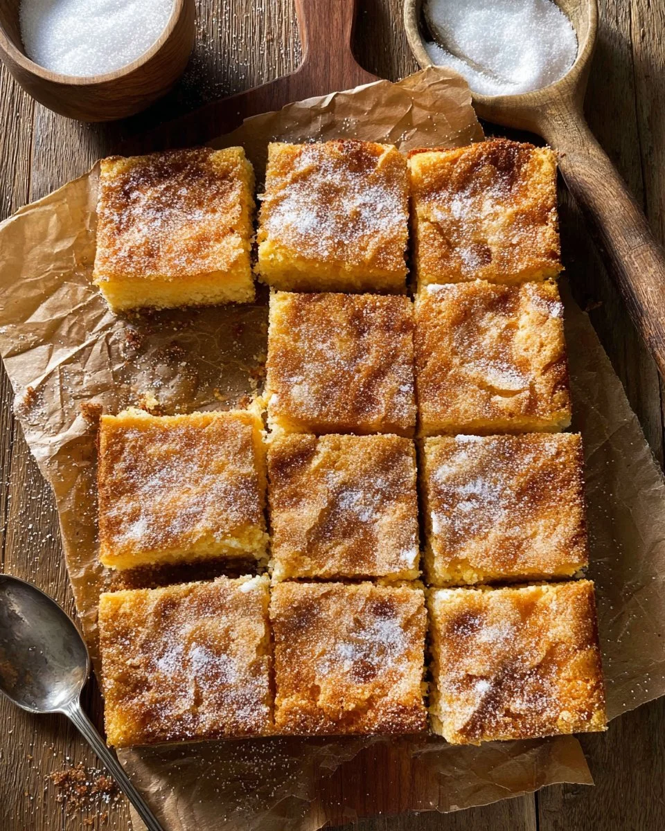 Delicious Churro Cheesecake Bars topped with cinnamon sugar