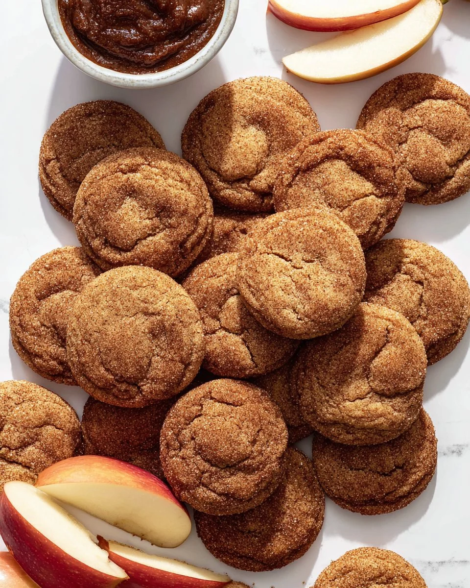 Plate of freshly baked cinnamon sugar cookies with a dusting of sugar