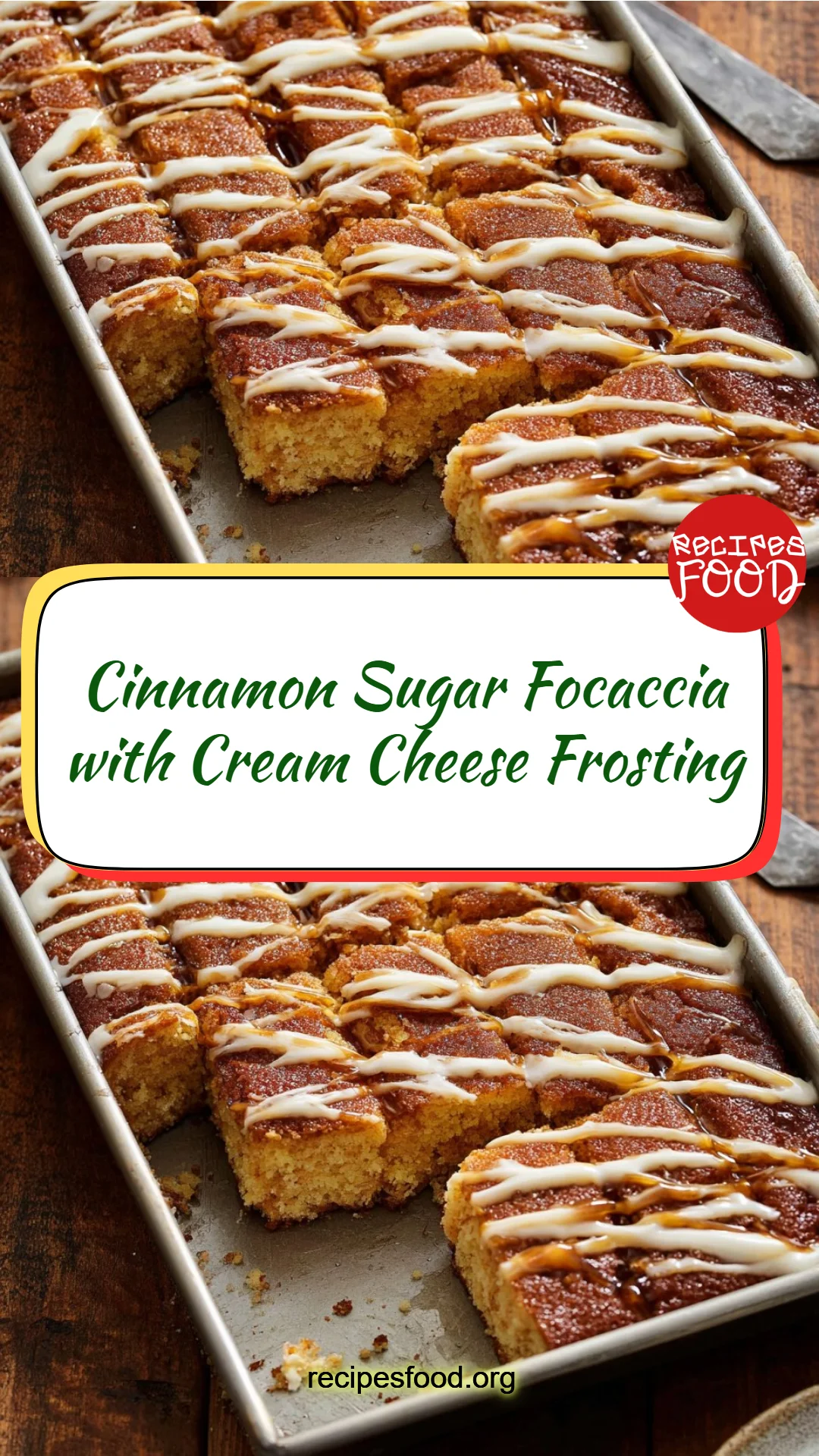 Cinnamon Sugar Focaccia with Cream Cheese Frosting