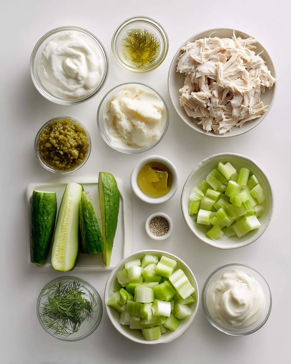 Dill Pickle Chicken Cucumber Boats