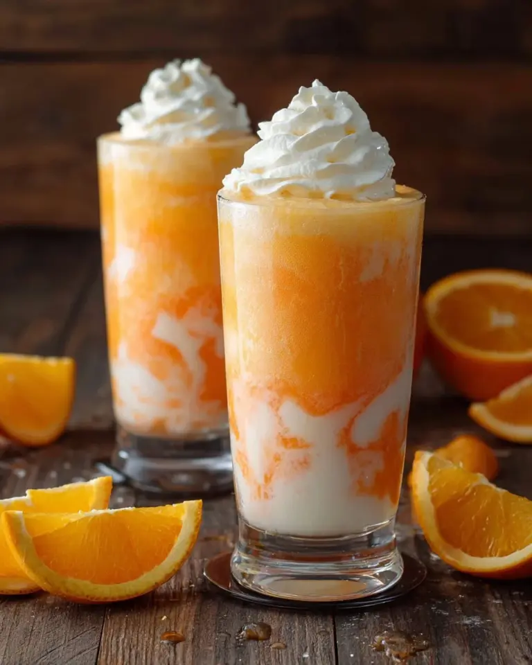 Delicious Dirty Creamsicle Float served in a glass with vibrant colors