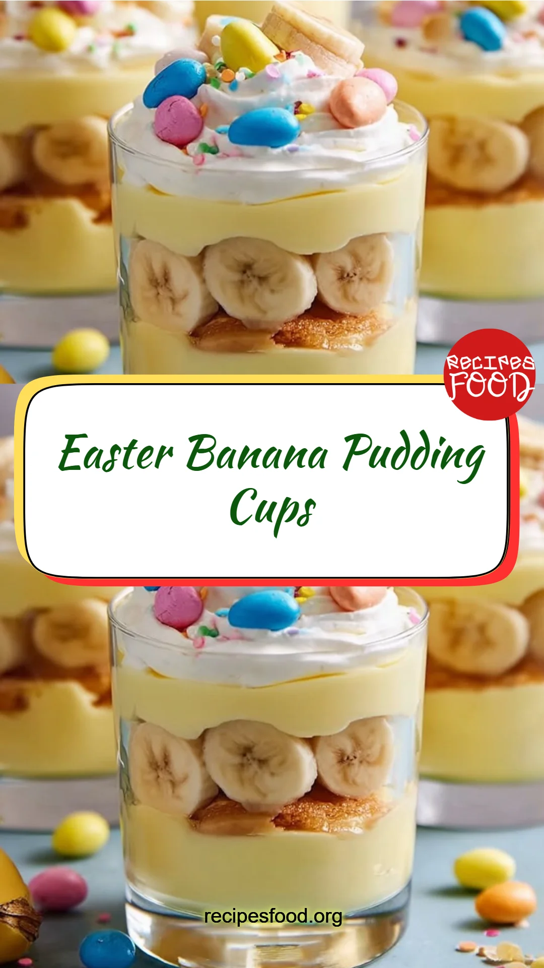 Easter Banana Pudding Cups