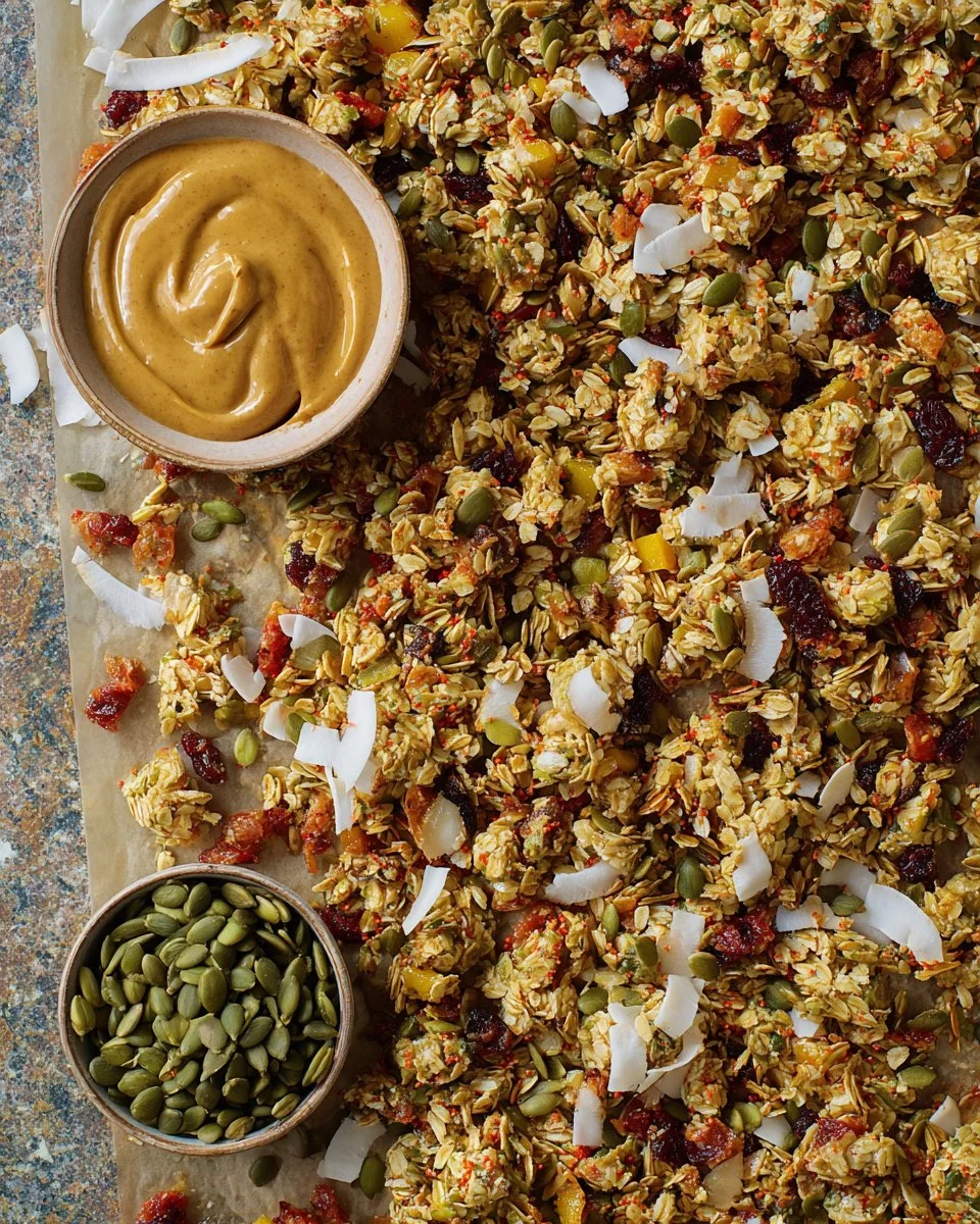No bake granola clusters made with oats, nuts, and honey for a healthy snack
