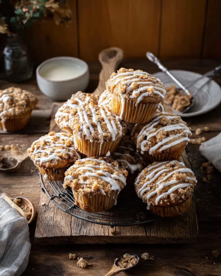 Freshly baked eggnog muffins on a festive table