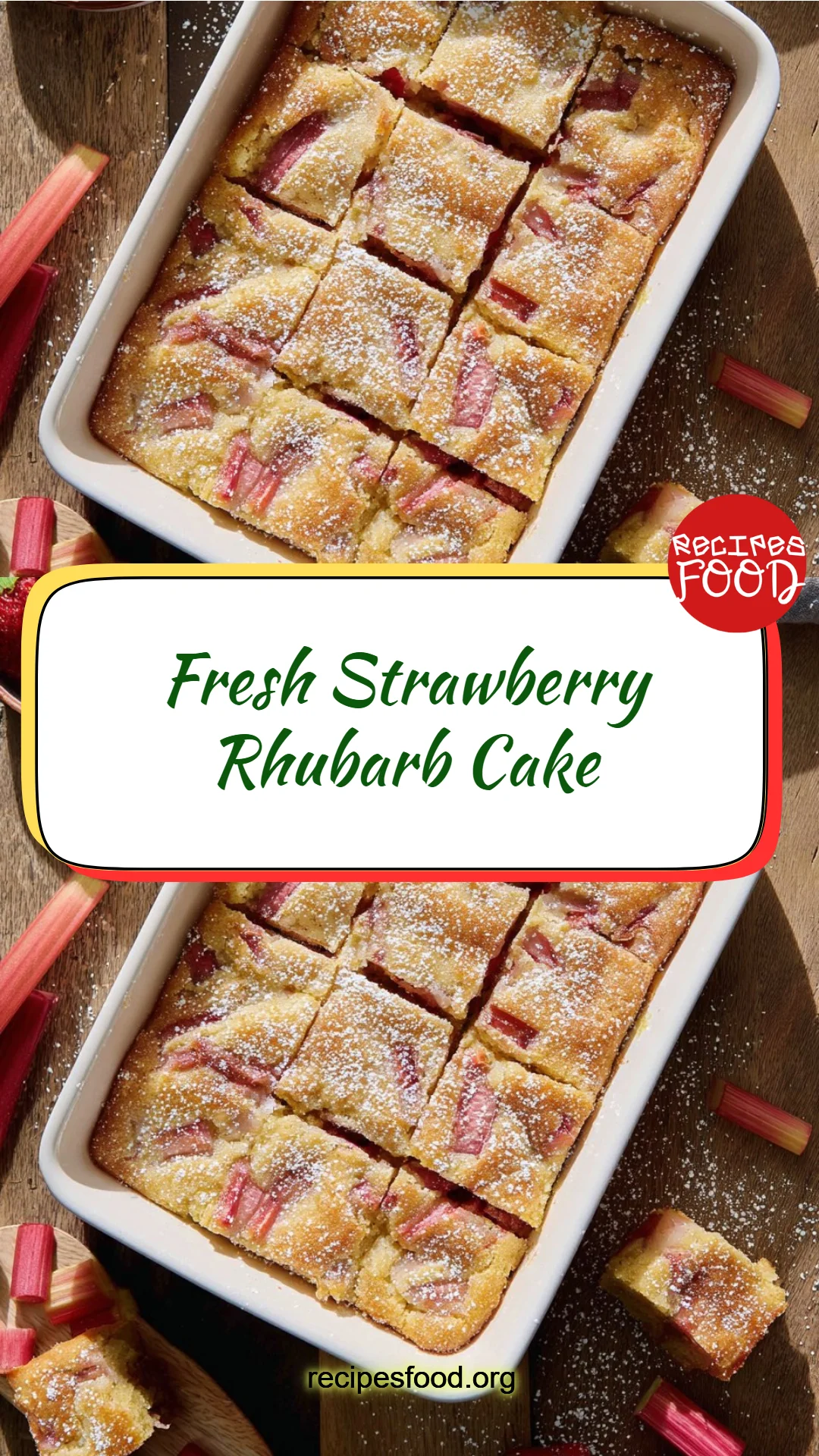 Fresh Strawberry Rhubarb Cake