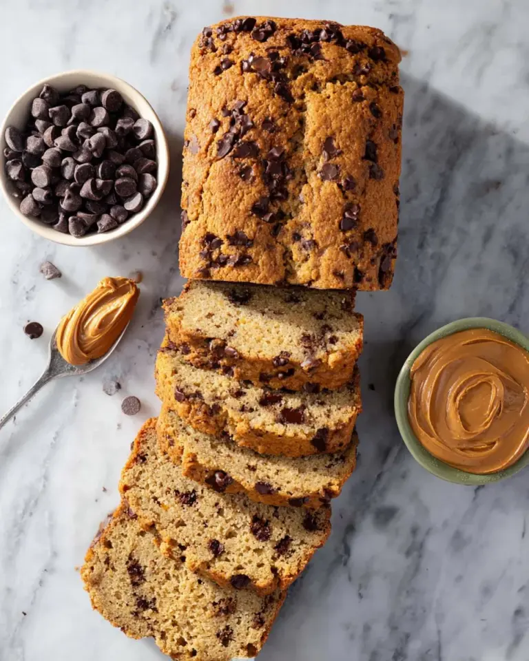 Slice of healthy chocolate chip sweet potato bread on a wooden board