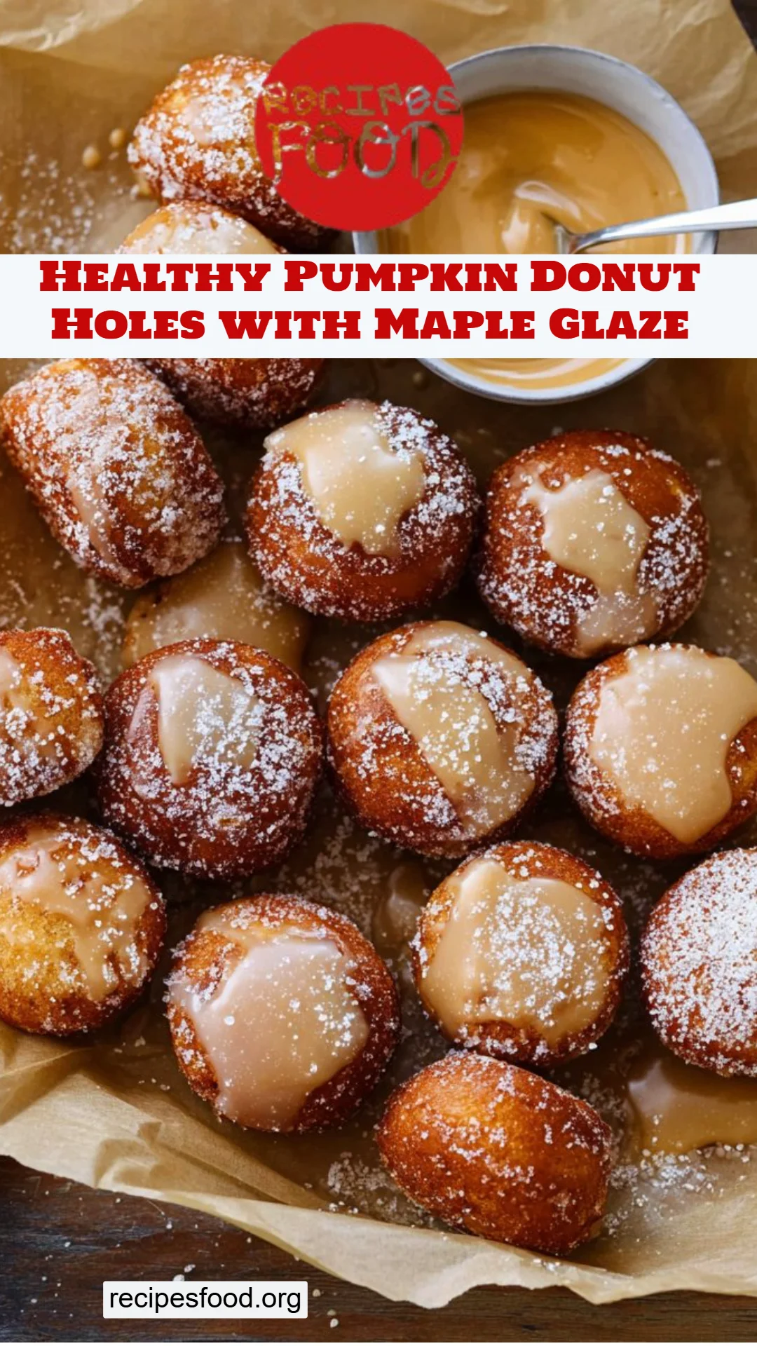 Healthy Pumpkin Donut Holes with Maple Glaze