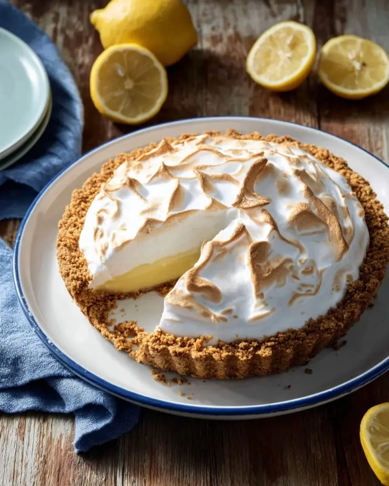 Slice of Magic Lemon Pie topped with fresh lemon zest and whipped cream