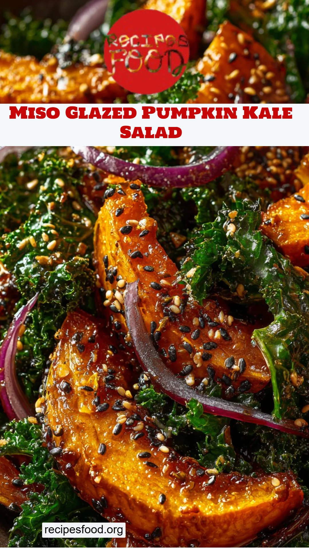 Miso Glazed Pumpkin Kale Salad