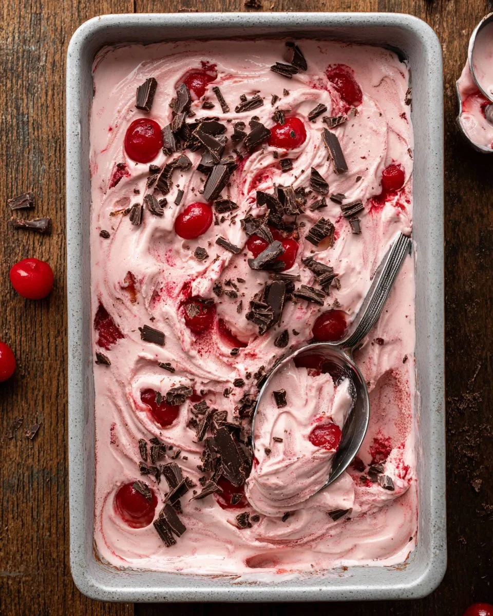 No Churn Chocolate Cherry Ice Cream