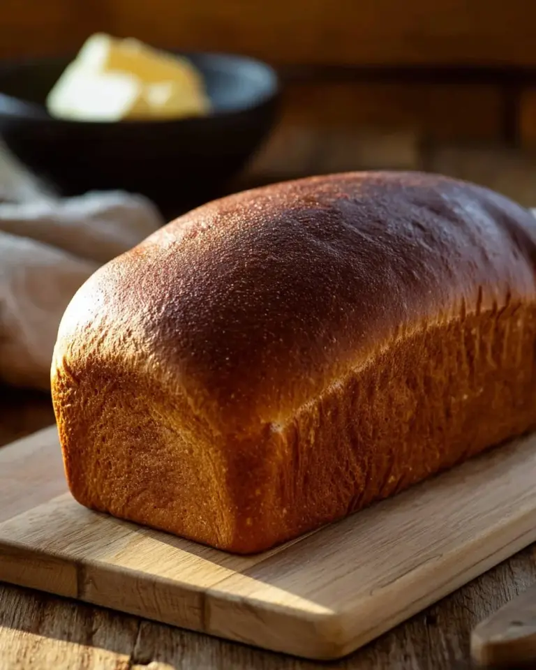Freshly baked Pumpernickel Bread loaf with a dark crust and rich texture.