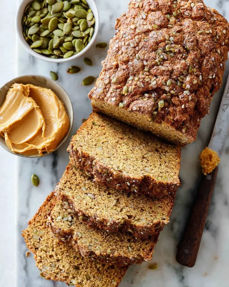 Freshly baked pumpkin bread loaf with spices and nuts