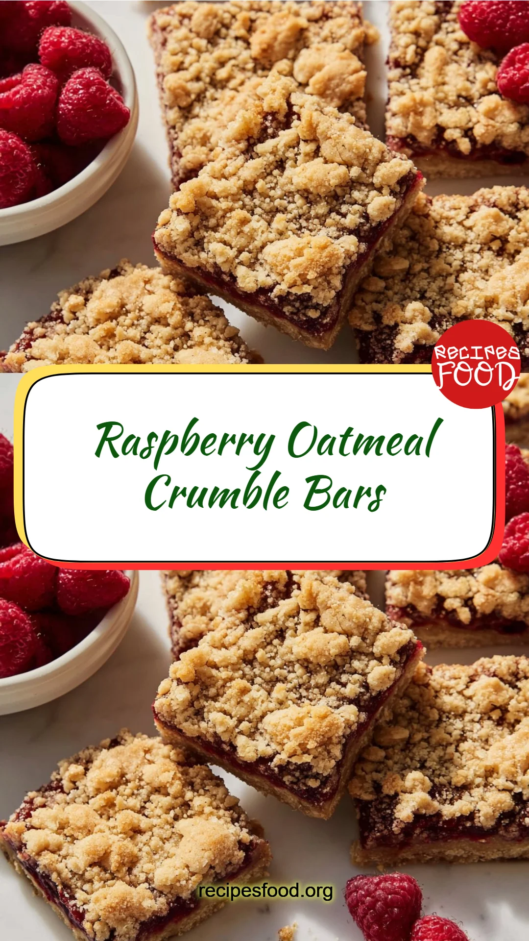 Raspberry Oatmeal Crumble Bars
