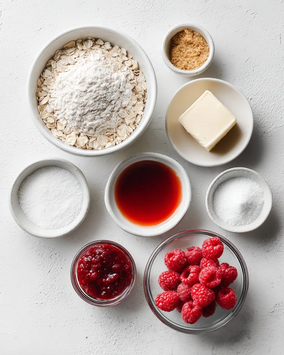 Raspberry Oatmeal Crumble Bars