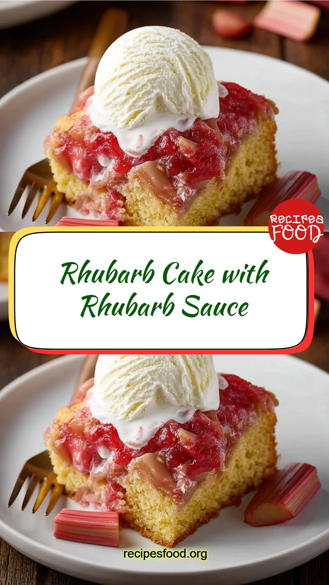 Rhubarb Cake with Rhubarb Sauce