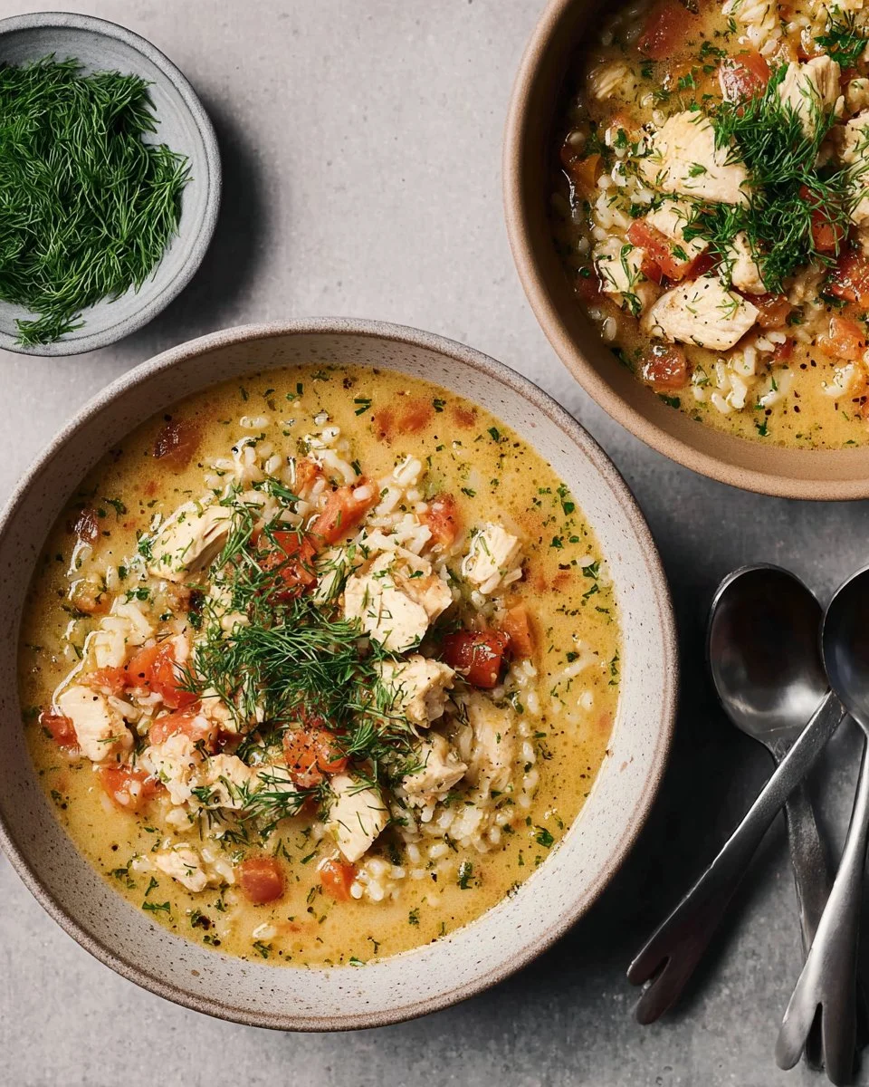 Slow Cooker Greek Lemon Chicken Orzo Soup