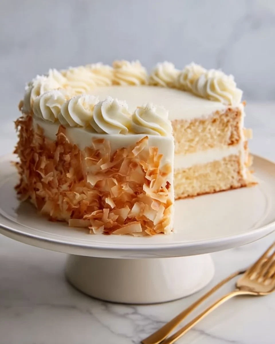 Southern Coconut Cake with Sour Cream Frosting