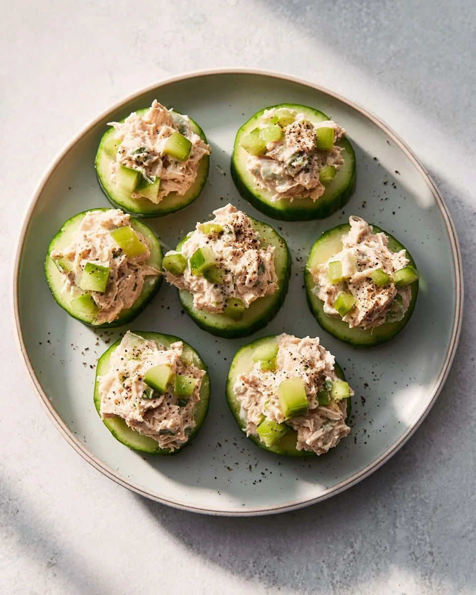 Spicy tuna salad in a bowl with fresh ingredients and herbs
